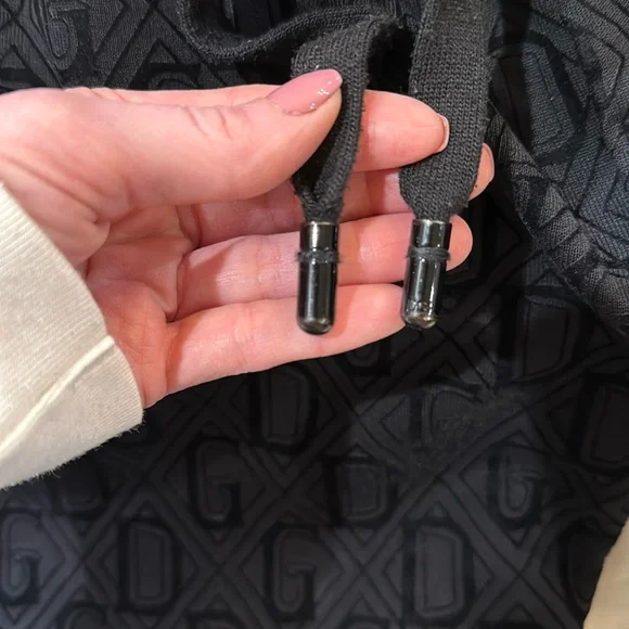 Dolce & Gabbana Black Velvet Embossed Logo Sweat Suit (Hoodie & Joggers)
